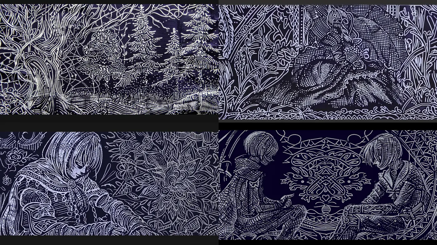 Ethereal Nocturnal Dreamscape: A Symphony of Indigo and White - Midjourney sref style