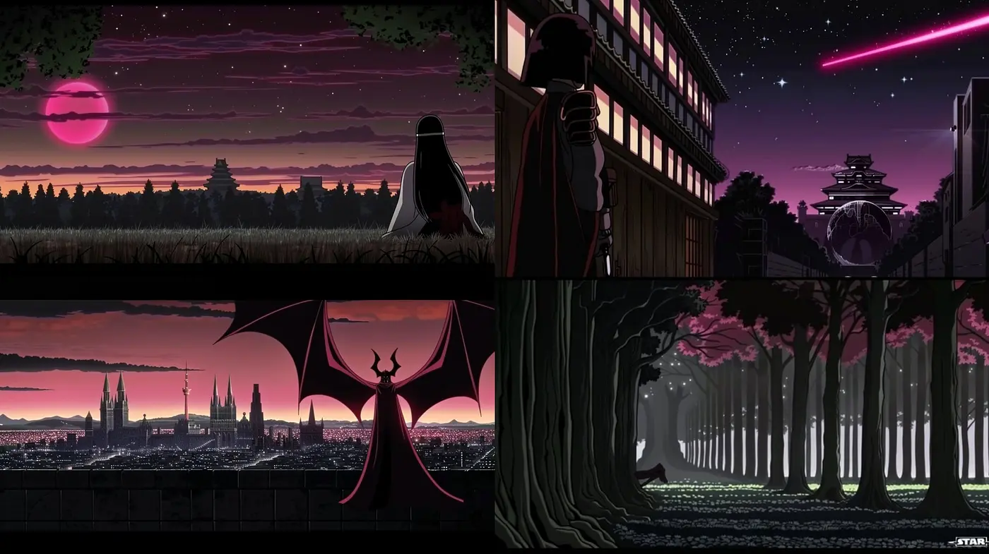Nocturnal Serenity in Stylized Chromatic Harmony - Midjourney sref style