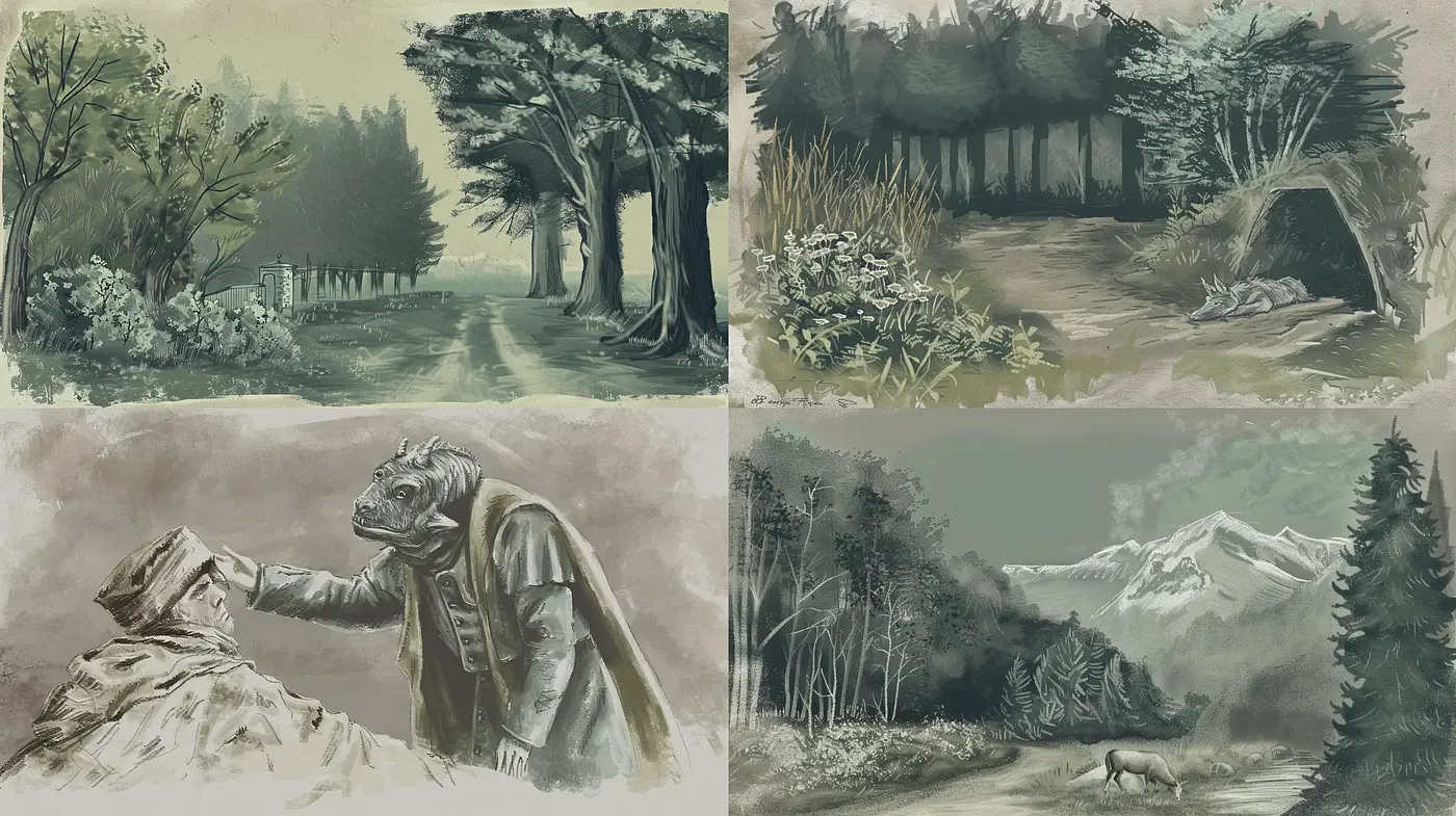 Whimsical Nature and Storybook Illustration Fusion - Midjourney sref style