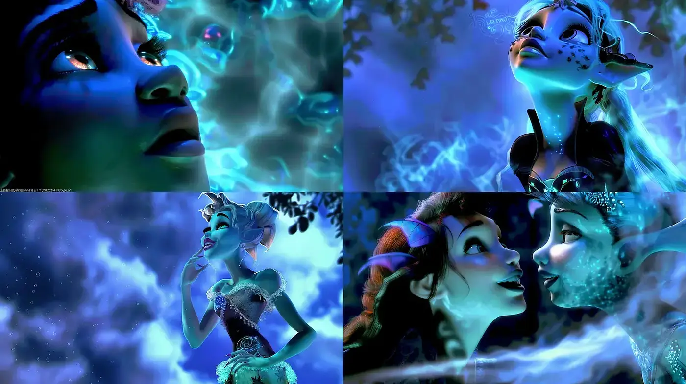 Luminous Ethereal Fantasy with Vivid Blues and Dreamy Glow - Midjourney sref style