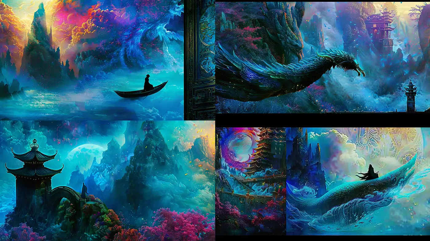 Ethereal Eastern Mythos: A Study in Saturated Fantasia - Midjourney sref style