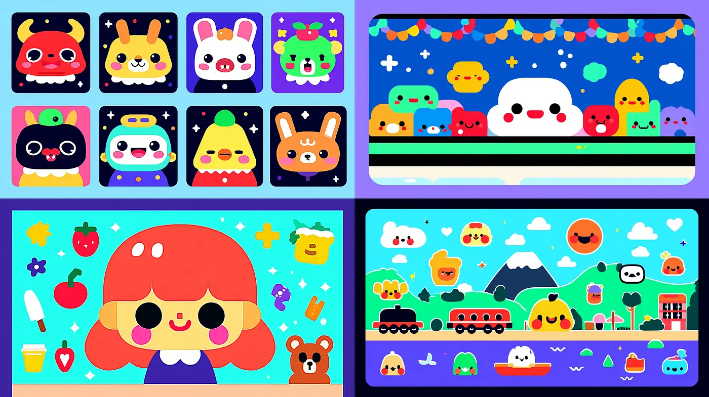 Playful and Whimsical Character Design with a Soft Aesthetic - Midjourney sref style