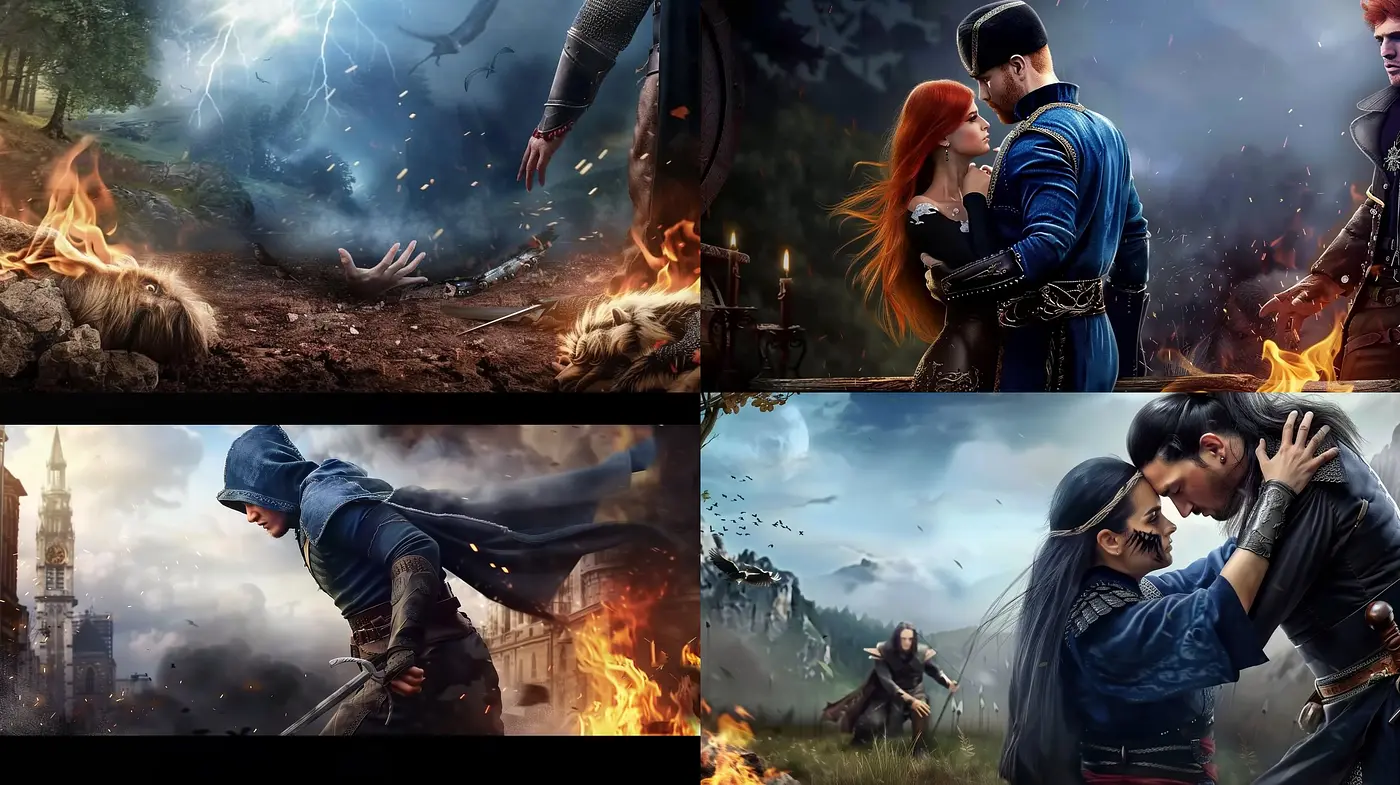 Epic Fantasy Saga: A Cinematic Visualization of Heroic Adventures - Midjourney sref style