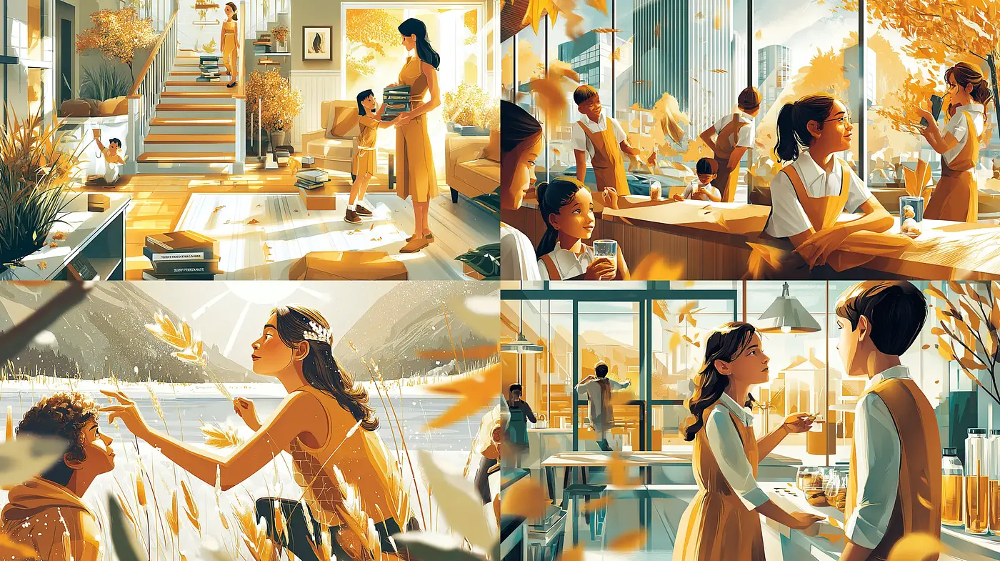 Warm and Inviting Family Moments in a Modern Aesthetic - Midjourney sref style