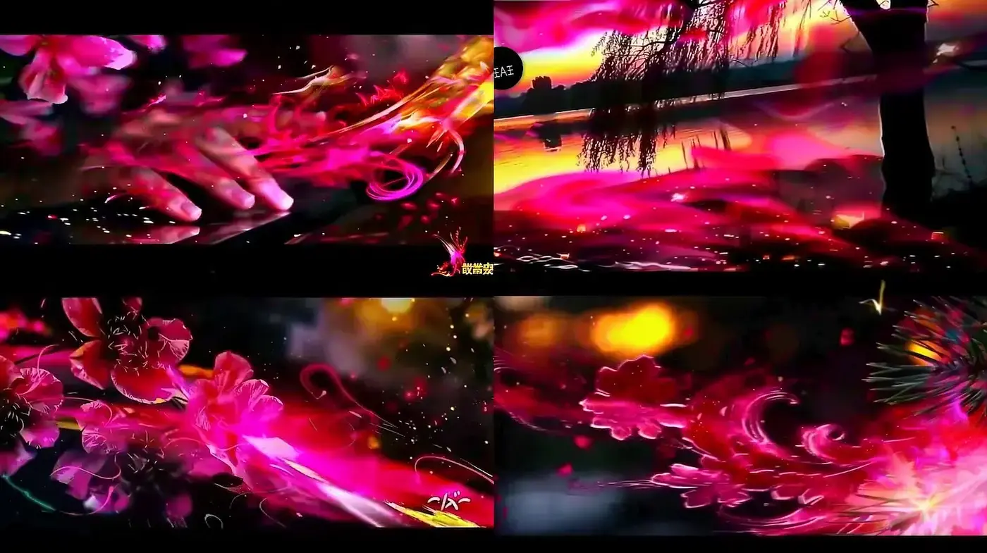 Dynamic Abstract Floral Fusion with Ethereal Glow - Midjourney sref style