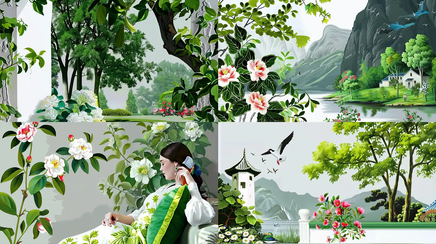 Serene Pastoral Elegance with East Asian Artistic Impressions - Midjourney sref style