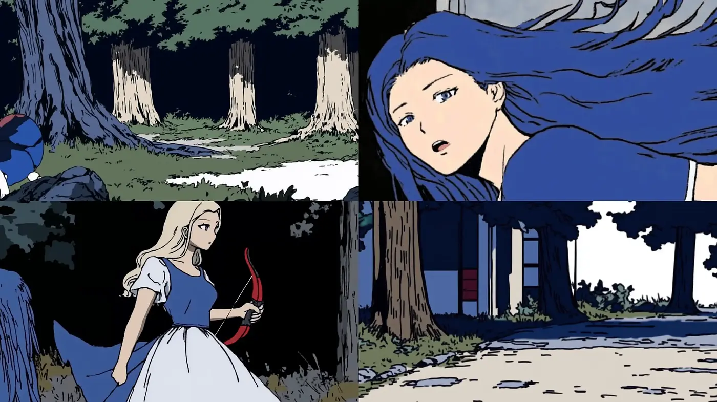Enigmatic Tales of Blue-hued Dreamscapes in Graphic Novel Artistry - Midjourney sref style