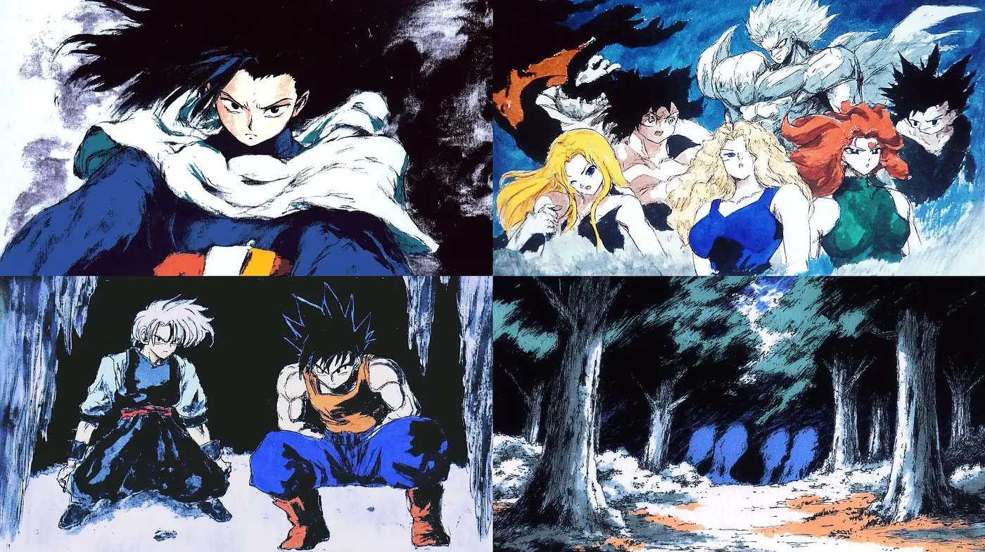 Dynamic Brushwork and Vivid Anime Imagery - Midjourney sref style