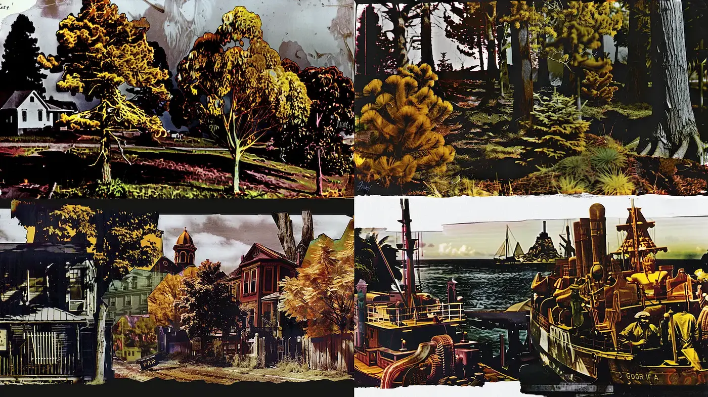 Diverse Landscapes with a Vintage Aesthetic Inspired by Nature - Midjourney sref style