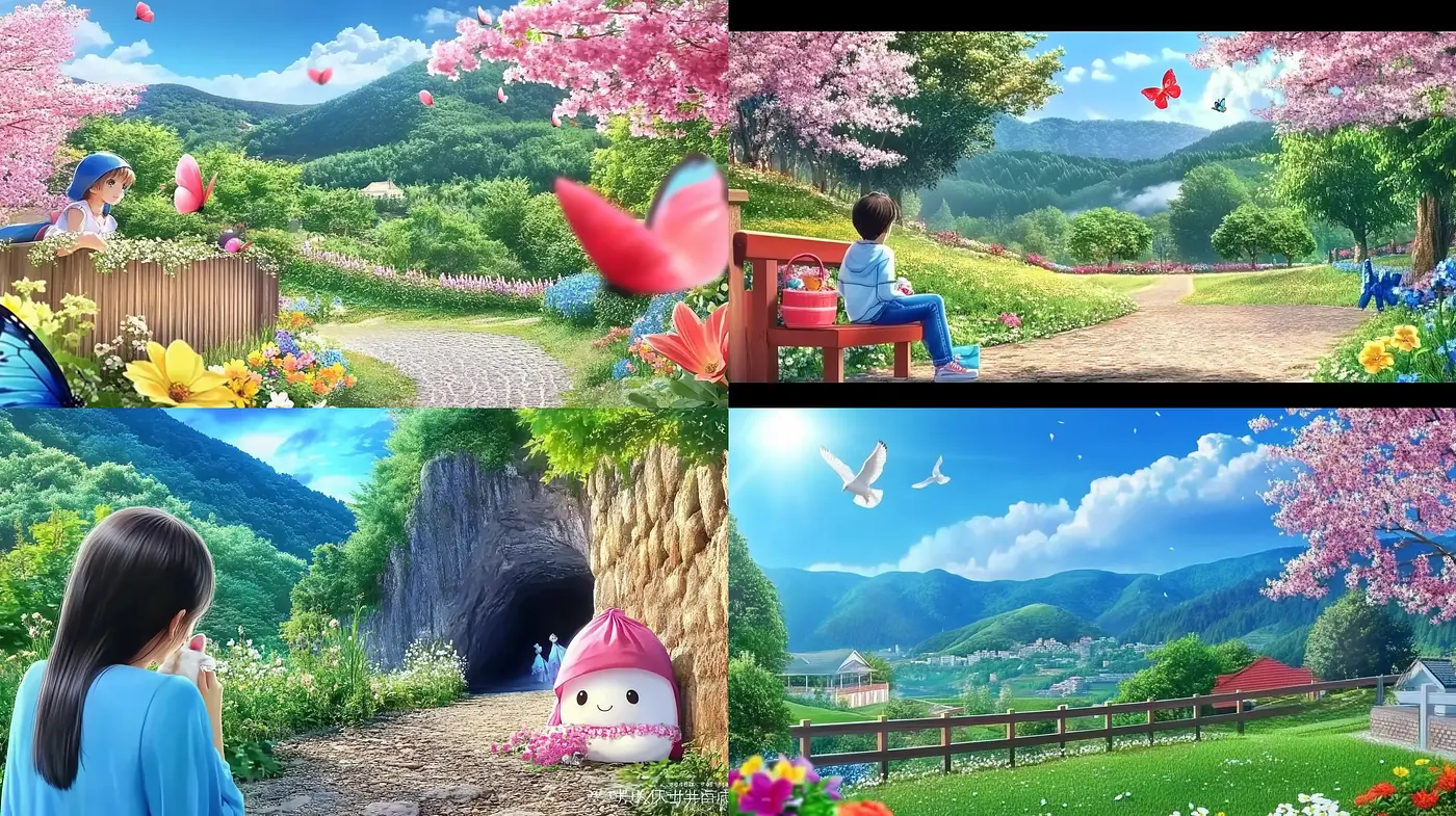 Luminous Pastoral Dreamscape: An Ode to Serene Anime Scenery - Midjourney sref style