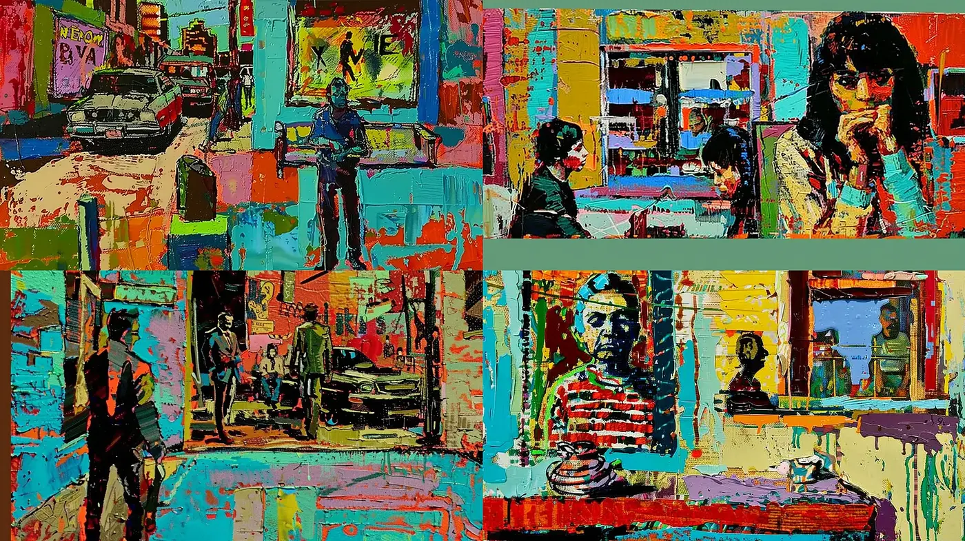 Vibrant Urban Expressionism - Midjourney sref style