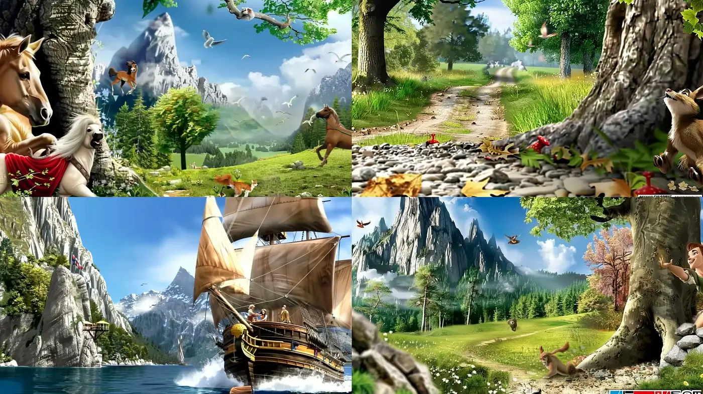 Enchanted Realism in Lush Verdant Landscapes - Midjourney sref style