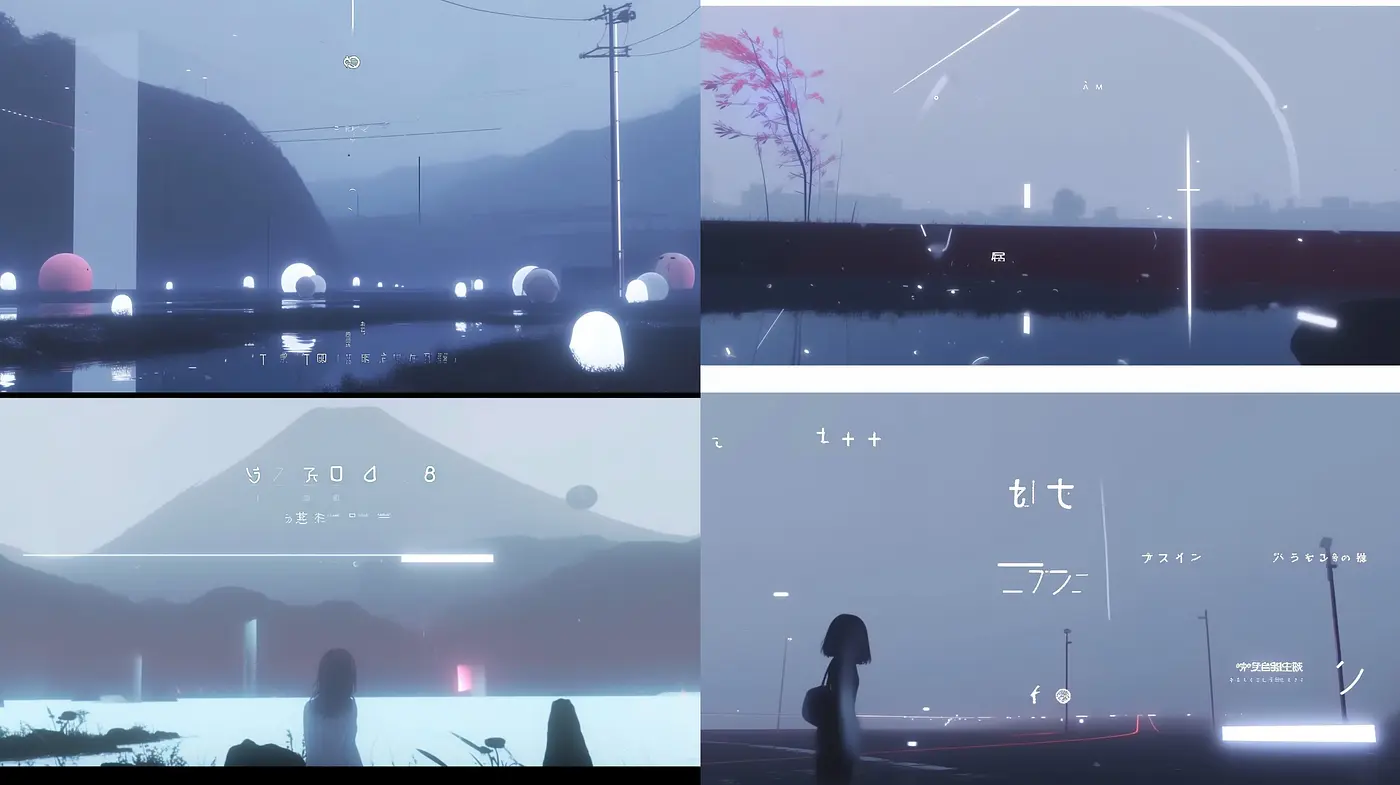 Ethereal Dawn: A Fusion of Digital Serenity and Neon Elegance - Midjourney sref style