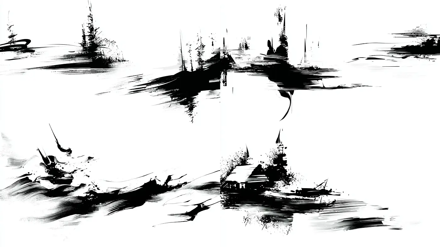 Dynamic Abstract Expressionism with Minimalist Influences - Midjourney sref style