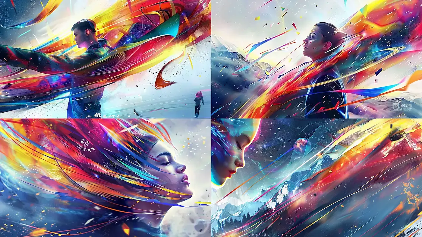 Vibrant Abstract Expressionism with a Dynamic Fluidity - Midjourney sref style