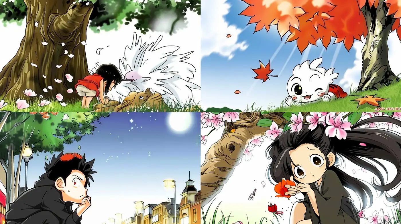 Vibrant Anime-Inspired Dreamscape Tableaus - Midjourney sref style
