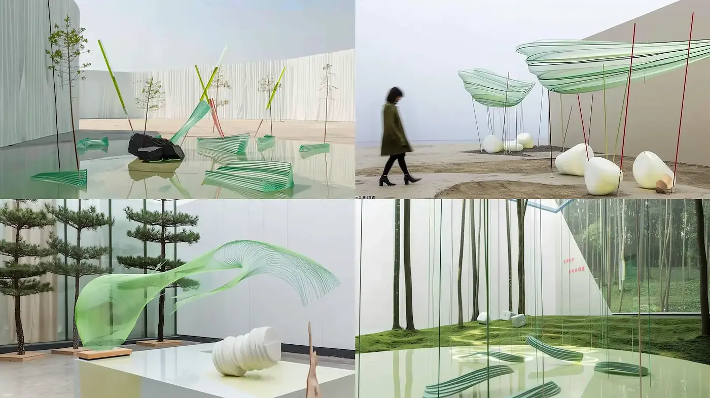 Harmonious Fusion of Nature and Minimalism in Modern Space Design - Midjourney sref style
