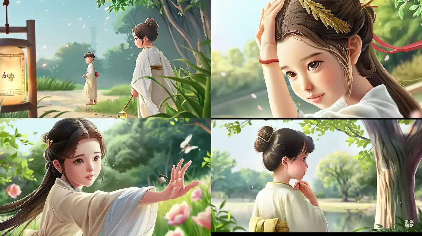 Lush and Serene Illustrations with a Touch of Whimsy - Midjourney sref style