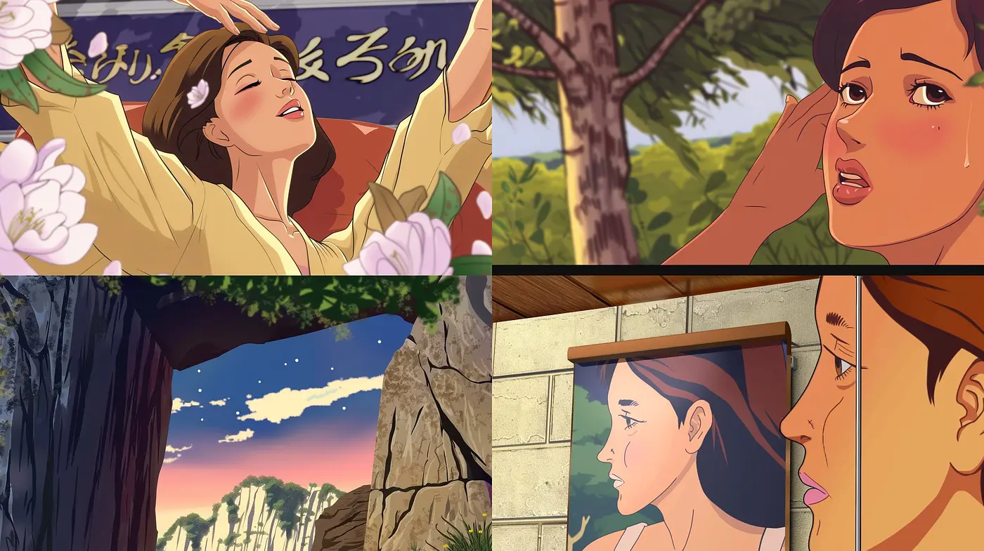 Warm Hues and Dreamy Skies: A Homage to Anime Mastery in Sunlit Landscapes - Midjourney sref style