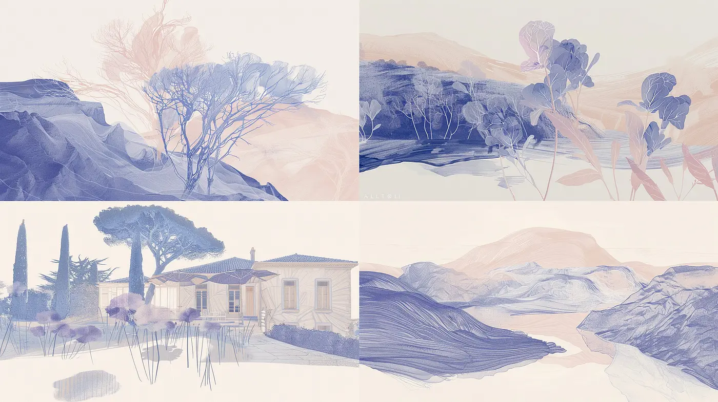 Ethereal Pastel Landscapes: A Dreamy Fusion of Soft Hues and Serene Nature - Midjourney sref style