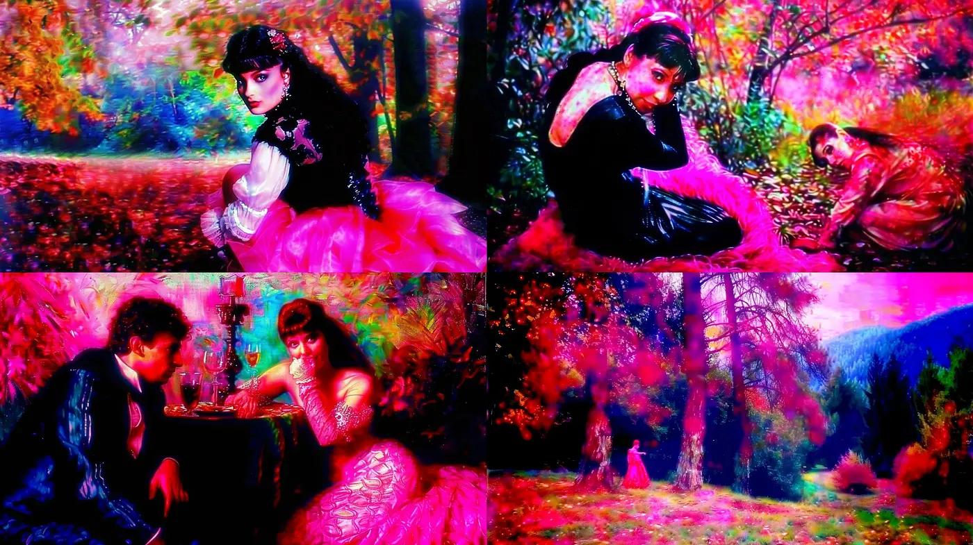 Vibrant Enchantments in Dusk: A Fusion of Surrealism and Post-Impressionist Overtones - Midjourney sref style