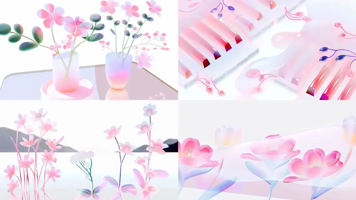 Delicate and Ethereal Floral-Inspired Art with a Touch of Whimsy - Midjourney sref style