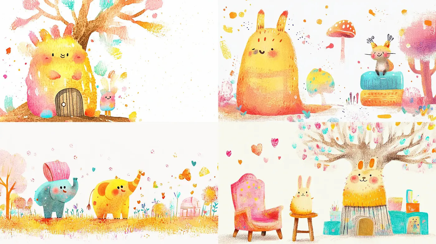 Whimsical Watercolor Fantasy with a Pastel Palette - Midjourney sref style