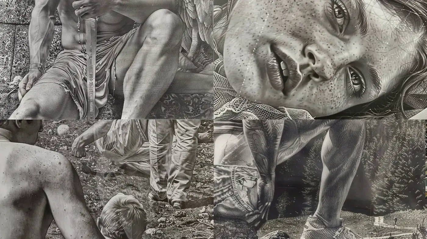 Expressive Realism with a Monochromatic Tone and Textured Detail - Midjourney sref style