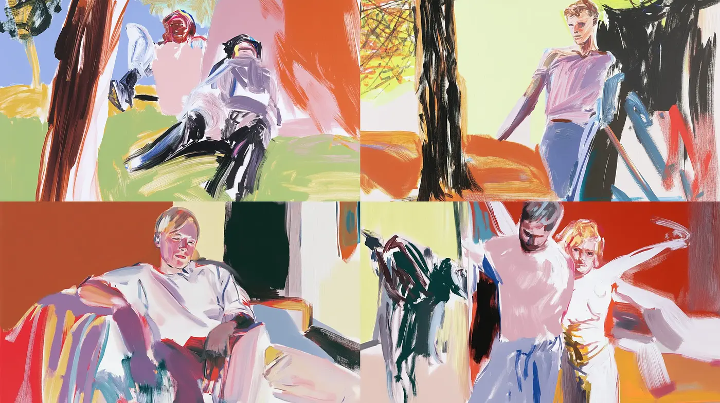 Expressive Brushwork Harmonizing Human Forms with Vivid Abstraction - Midjourney sref style
