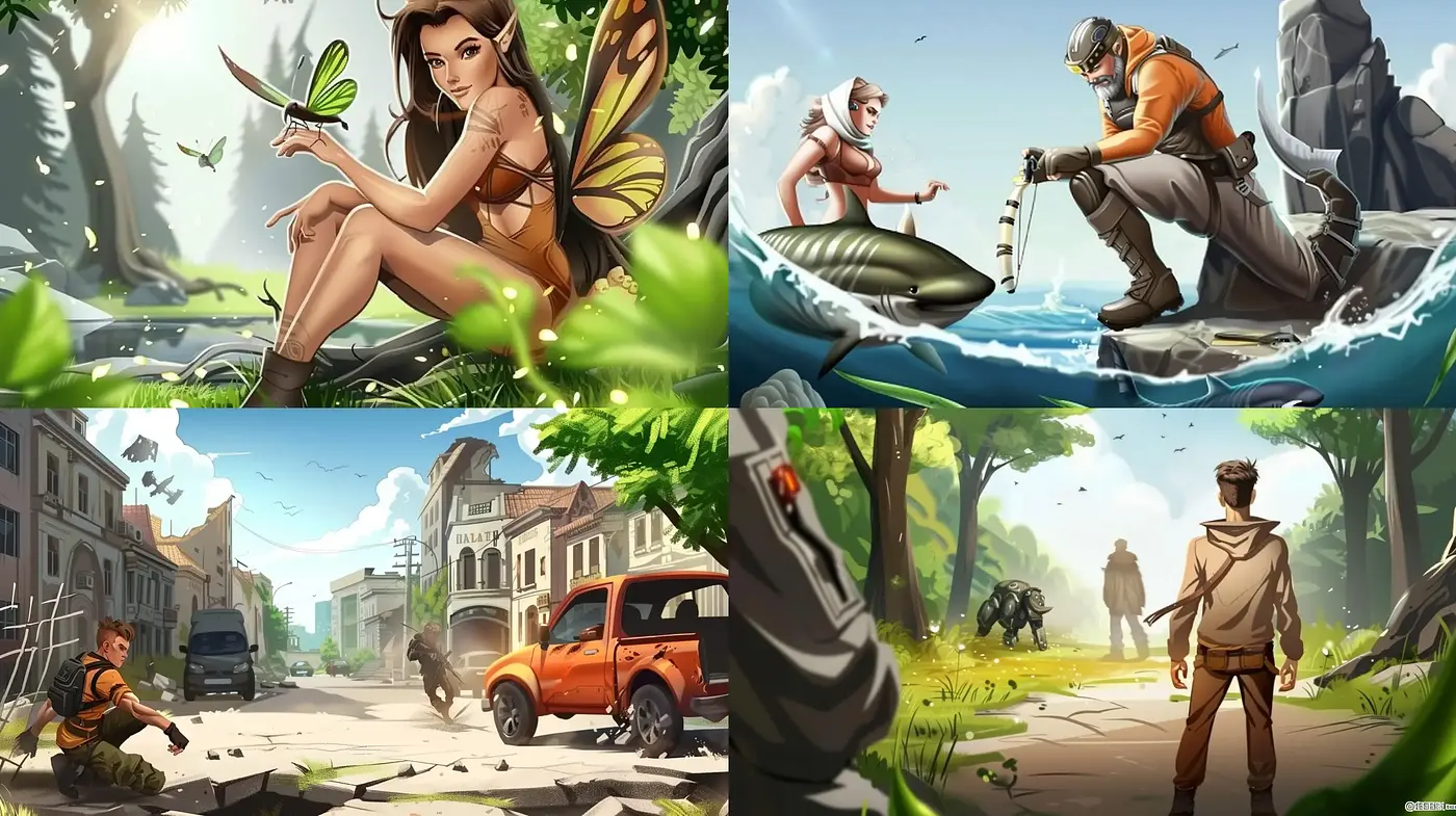Lush and Vivid Storybook Illustration Collection - Midjourney sref style