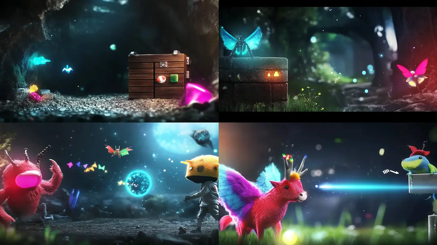 Enchanted Whimsical Fantasy of Luminous Creatures and Dreamy Landscapes - Midjourney sref style