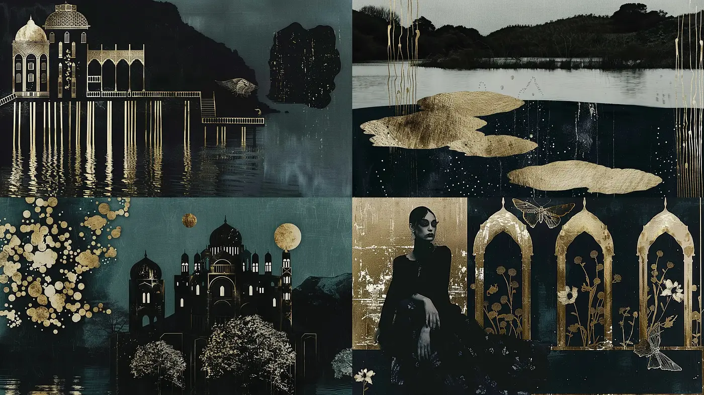 Ethereal Nocturne: A Fusion of Gothic and Nature in Monochromatic Harmony - Midjourney sref style