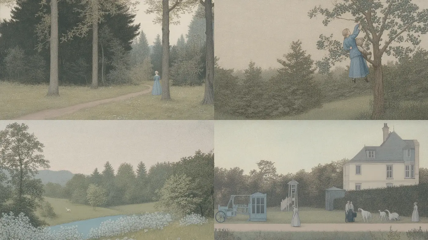 Tranquil Pastoral Dreamscapes: A Homage to Consistency in Nature and Style - Midjourney sref style