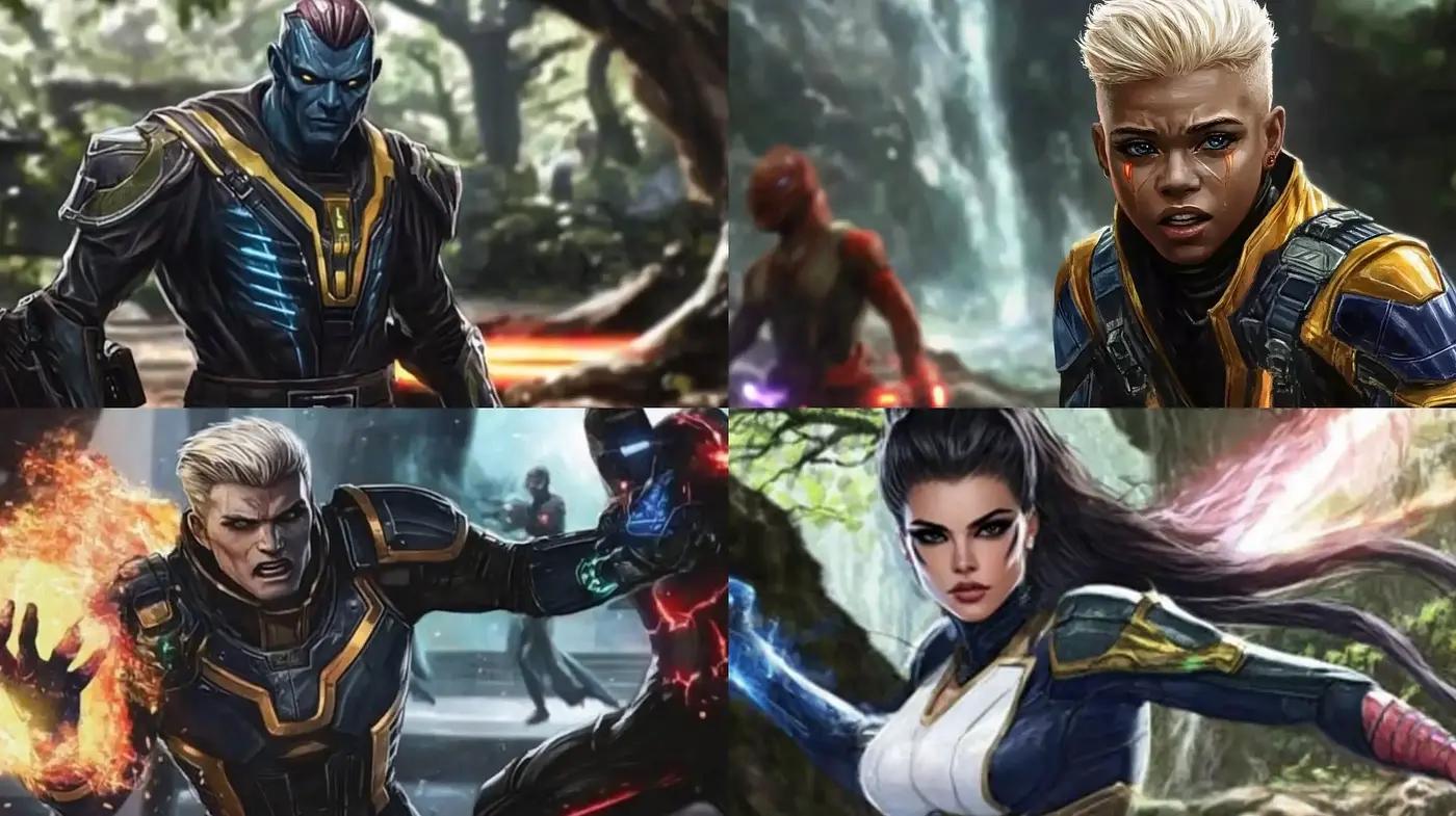 Dynamic Superhero Artistry in Digital Brushwork - Midjourney sref style