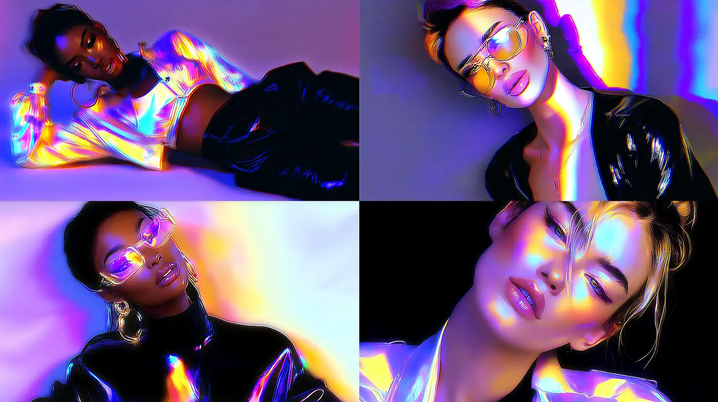 Vibrant and Futuristic Pop Art Aesthetic with High Contrast - Midjourney sref style