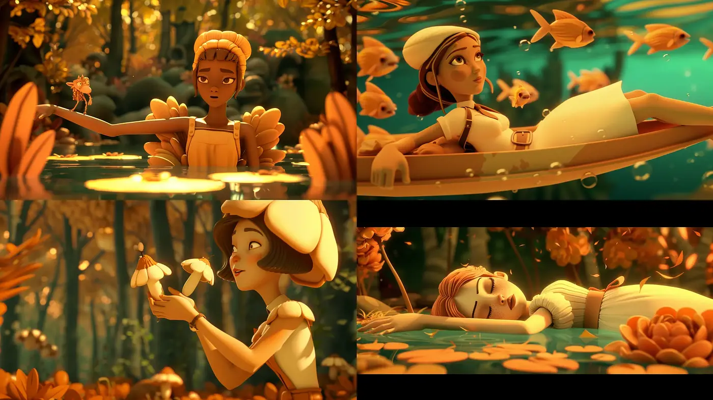 Autumnal Dreamscape in 3D Animation - Midjourney sref style