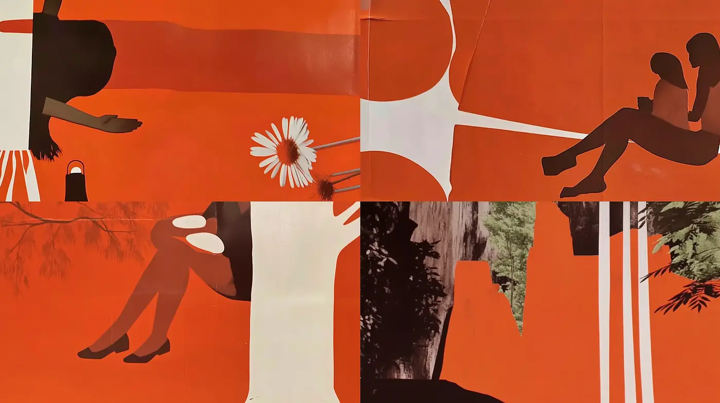 Abstract Silhouettes and Warm Tones - Midjourney sref style