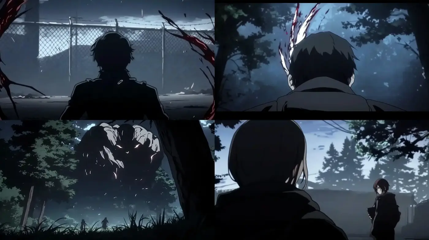 Shadowed Silhouettes and Muted Tones: A Homage to Dark Anime Aesthetics - Midjourney sref style