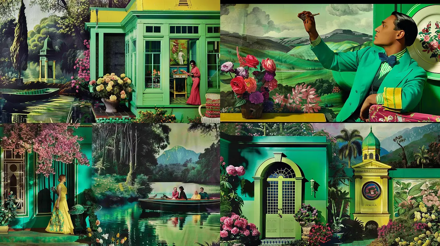 Lush Botanical Dreamscapes with Vibrant Baroque Elegance - Midjourney sref style