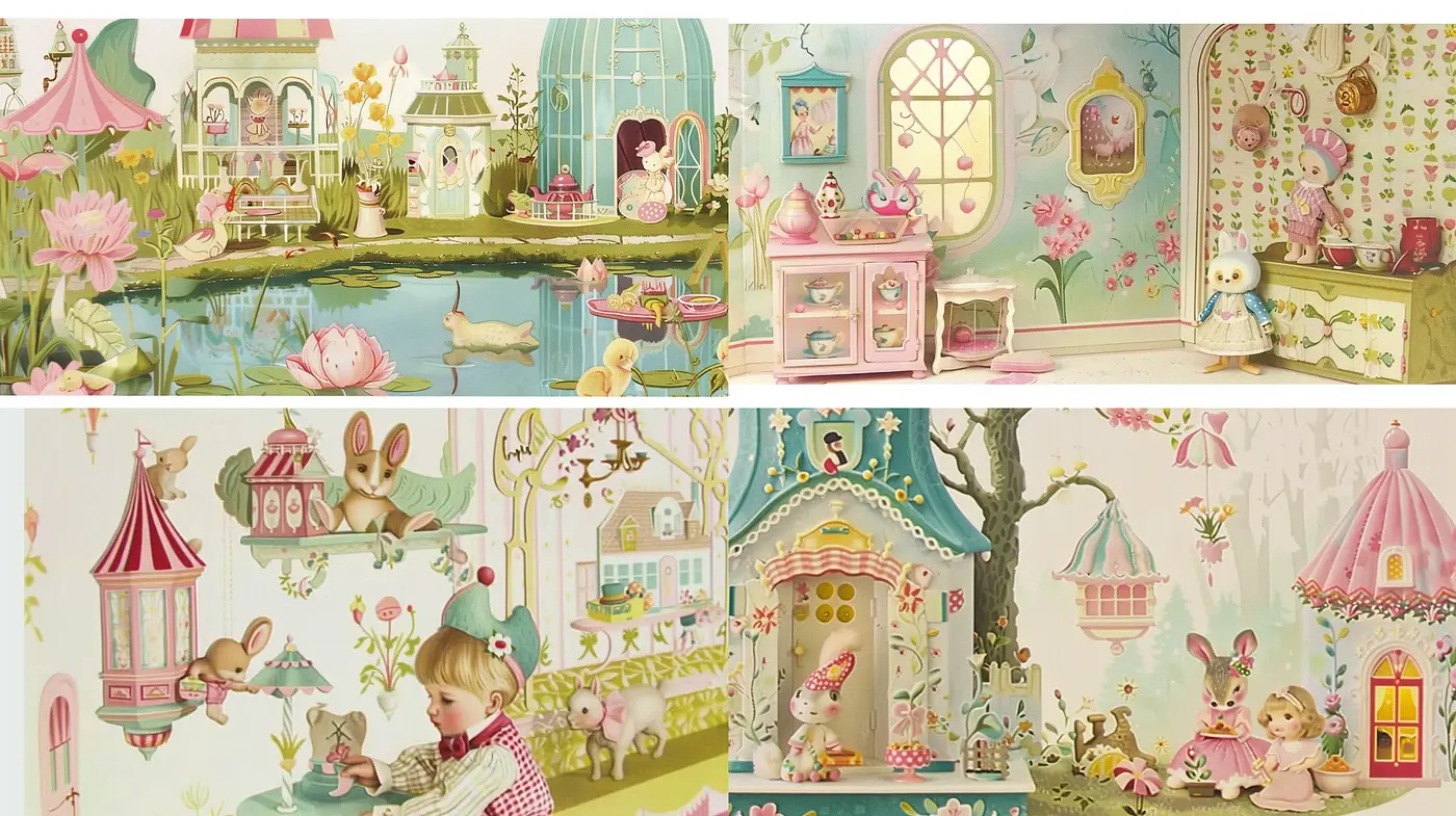 Whimsical Pastel Storybook Illustrations - Midjourney sref style