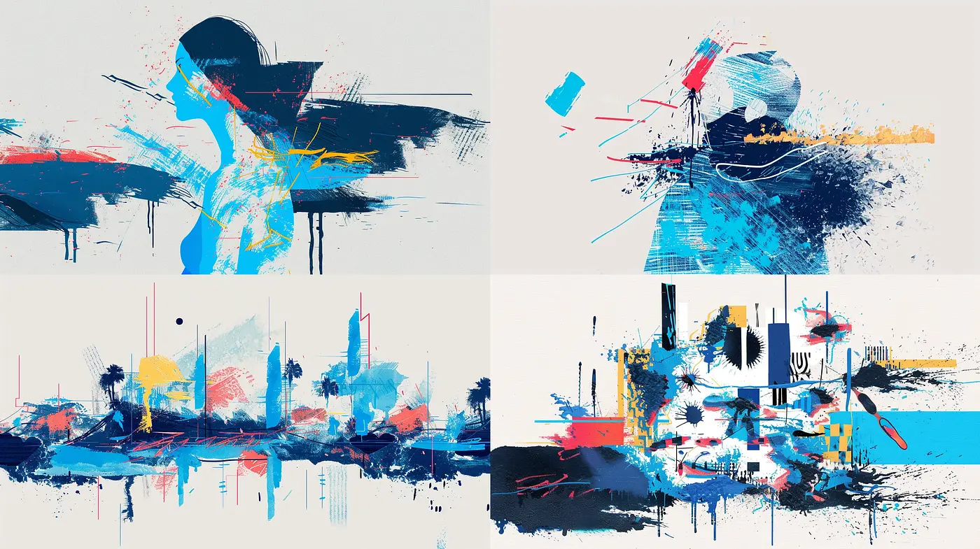 Abstract Expressionist Fusion with Digital Accents - Midjourney sref style