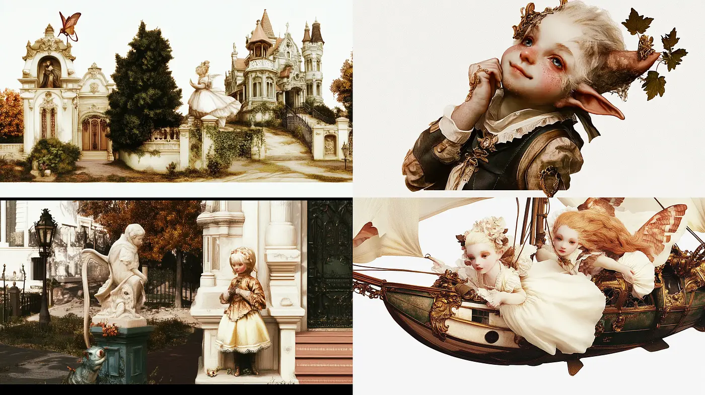 Enchanted Sepia Dreams: A Whimsical Journey Through Pastel Fantasy - Midjourney sref style