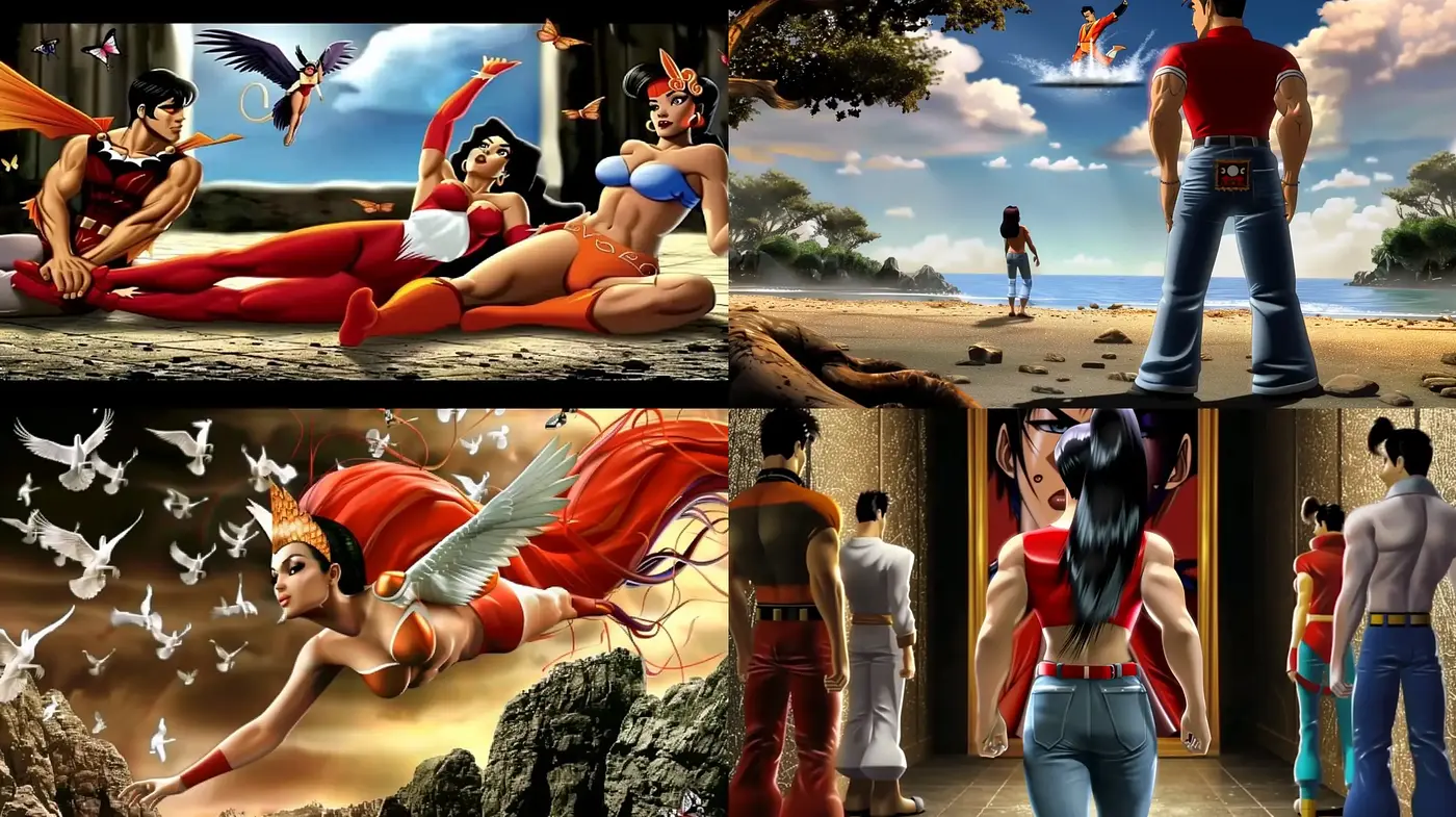 Dynamic Mythical Homage with Vibrant Realism - Midjourney sref style