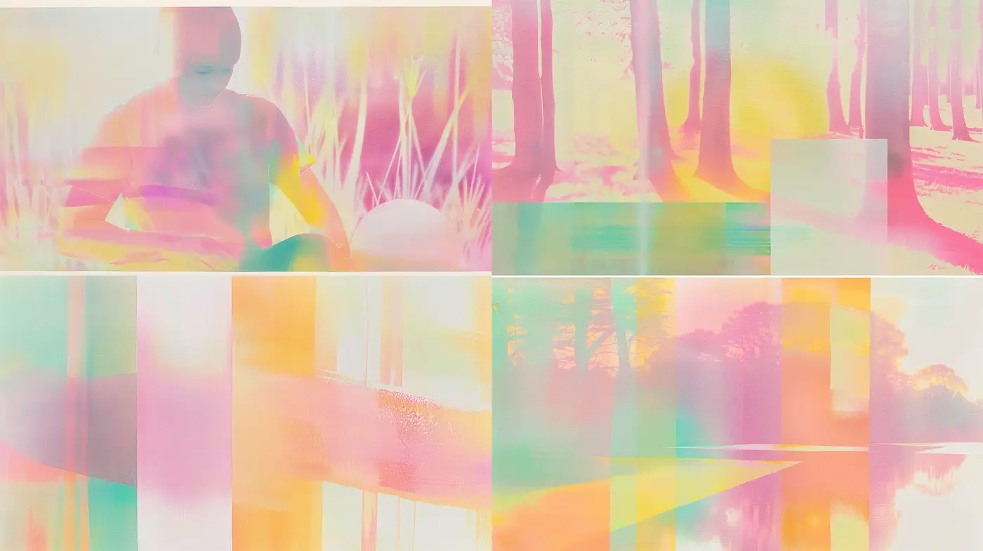 Chromatic Synthesis: Abstract Blends of Light and Texture - Midjourney sref style