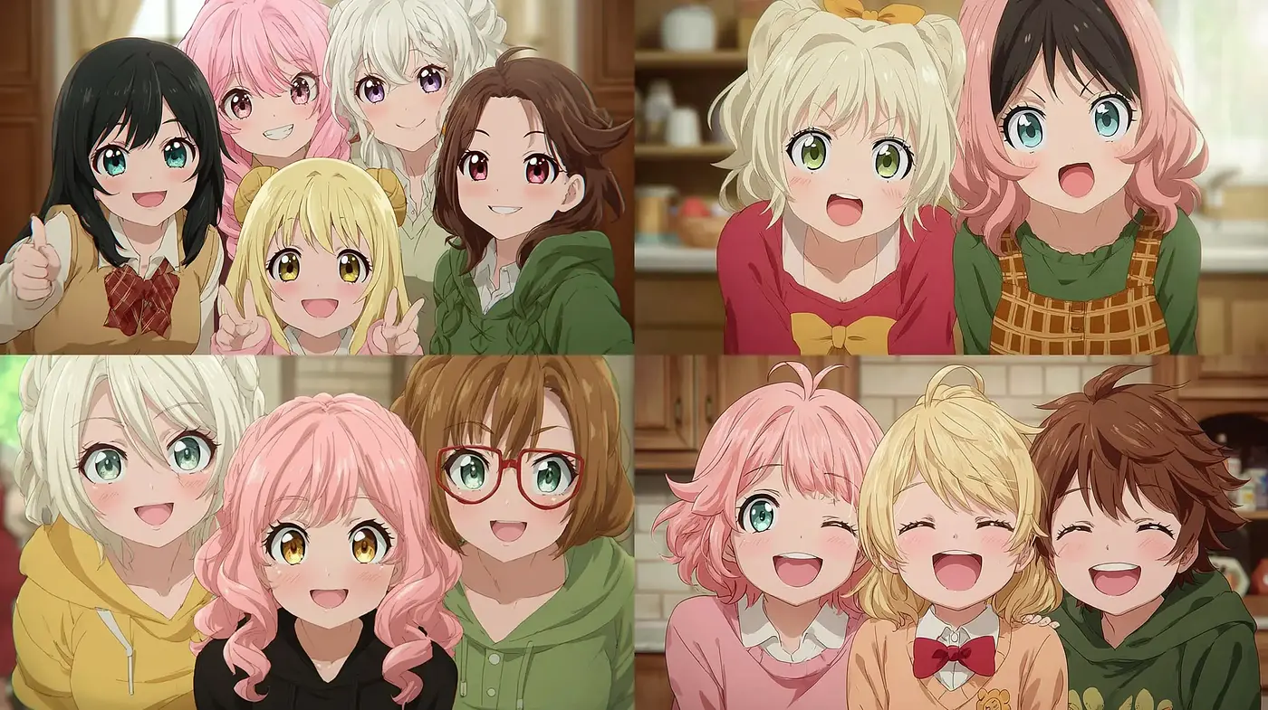 Playful and Heartwarming Anime Aesthetic with a Cozy Atmosphere - Midjourney sref style