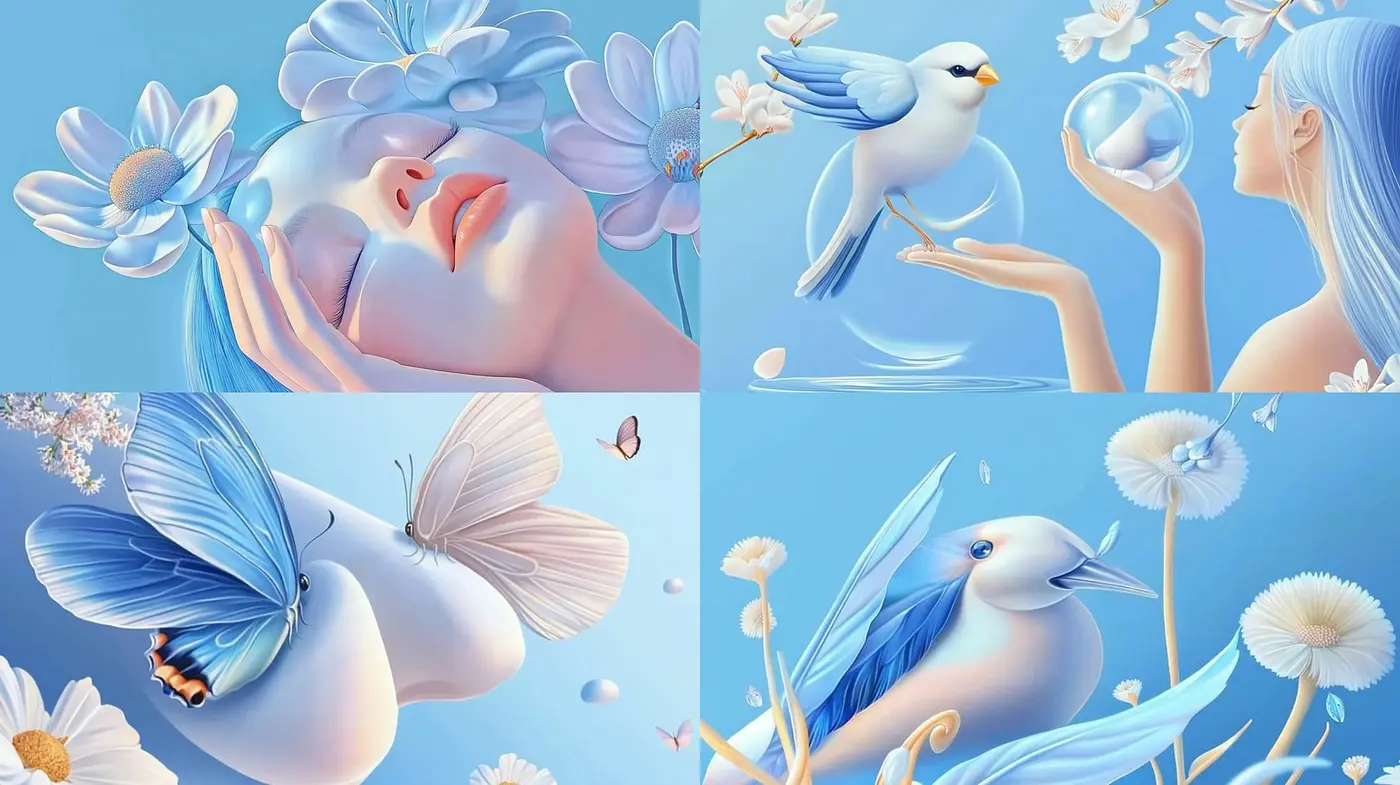 Ethereal and Dreamlike Aesthetic Infused with Natural Elements - Midjourney sref style