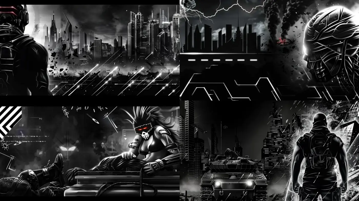 Futuristic Noir Cyberpunk Vision - Midjourney sref style