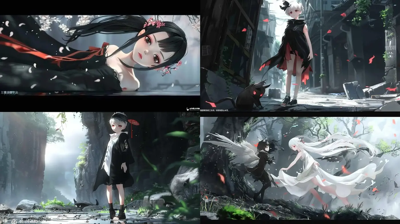 Ethereal Anime-Inspired Digital Artistry with a Touch of Surrealism - Midjourney sref style