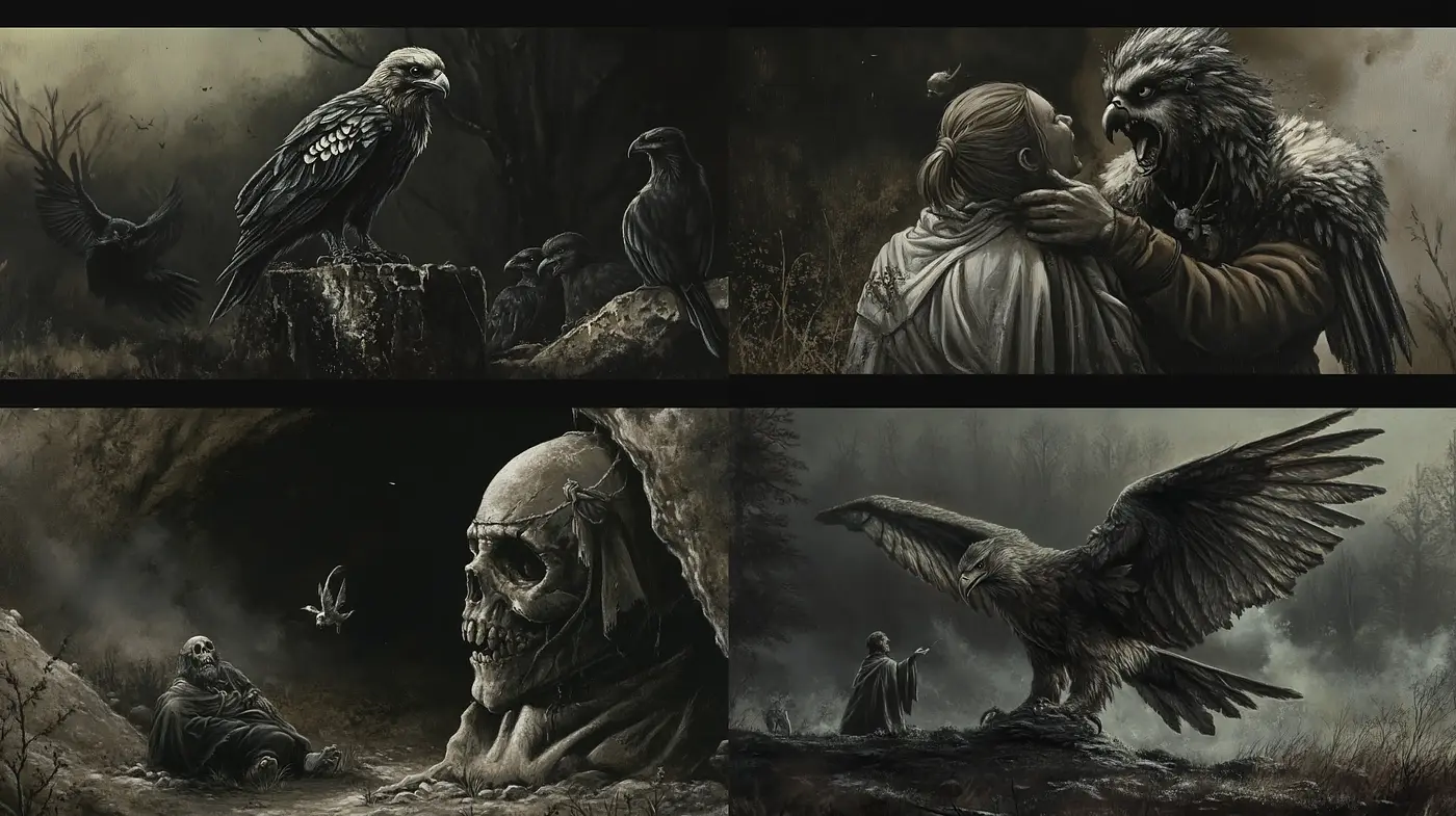 Ethereal Monochrome Fantasia: Consistent Moody Textures and Hues - Midjourney sref style