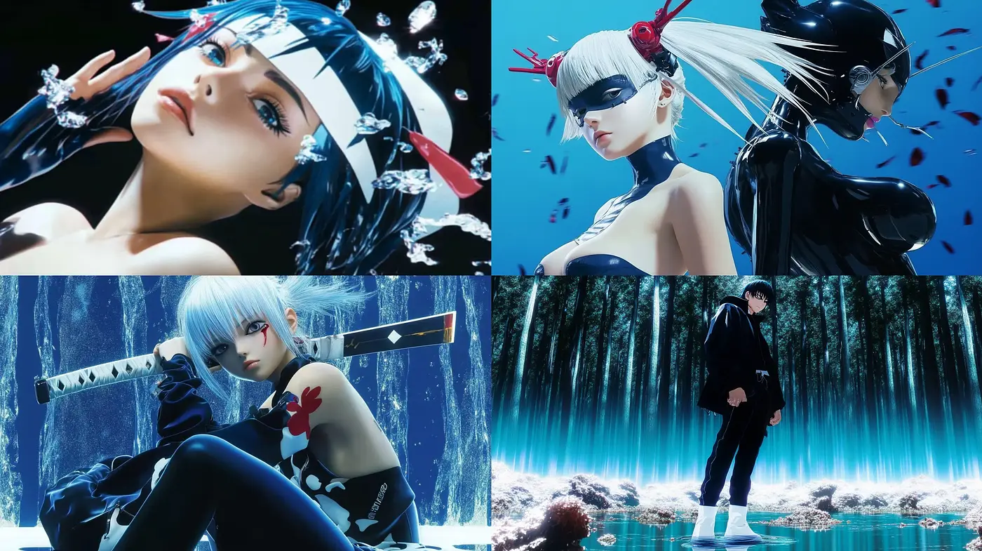 Futuristic Cyber Elegance with a Surreal Twist - Midjourney sref style